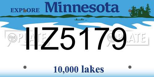 IIZ5179 Minnesota License Plate