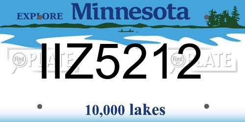IIZ5212 Minnesota License Plate