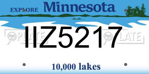 IIZ5217 Minnesota License Plate