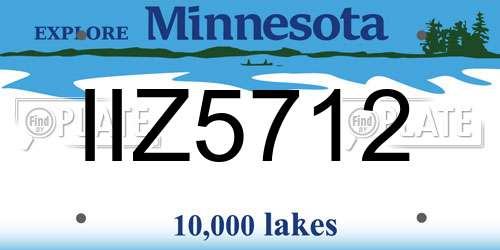 IIZ5712 Minnesota License Plate