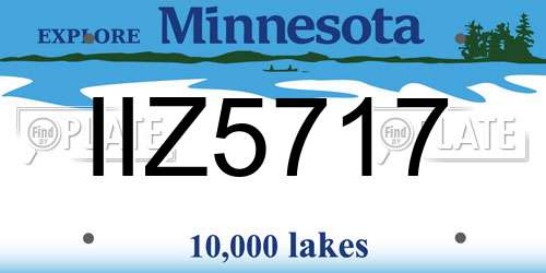 IIZ5717 Minnesota License Plate