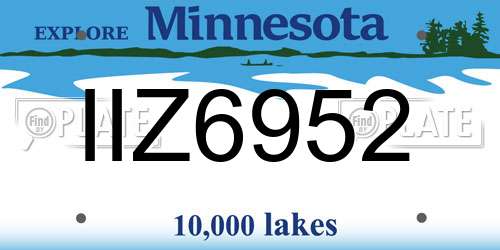 IIZ6952 Minnesota License Plate