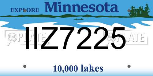 IIZ7225 Minnesota License Plate