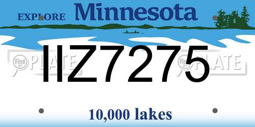 IIZ7275 Minnesota License Plate