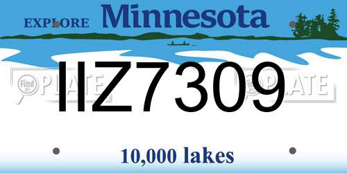 IIZ7309 Minnesota License Plate