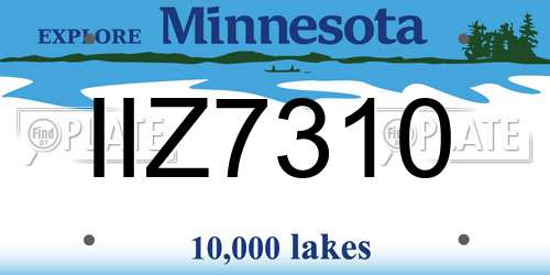 IIZ7310 Minnesota License Plate