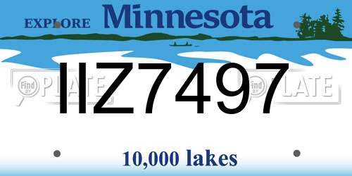 IIZ7497 Minnesota License Plate