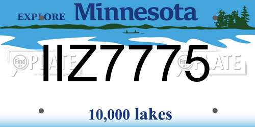 IIZ7775 Minnesota License Plate