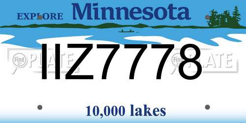 IIZ7778 Minnesota License Plate