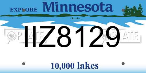 IIZ8129 Minnesota License Plate
