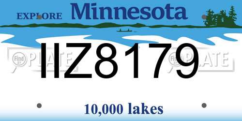 IIZ8179 Minnesota License Plate