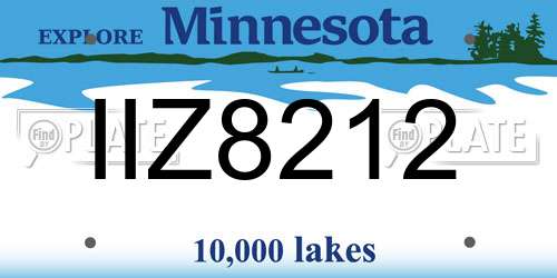 IIZ8212 Minnesota License Plate