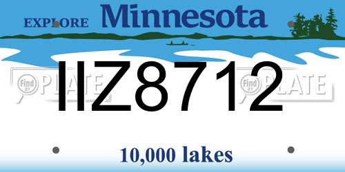 IIZ8712 Minnesota License Plate