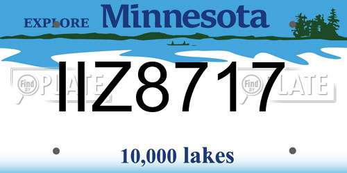 IIZ8717 Minnesota License Plate