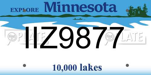 IIZ9877 Minnesota License Plate