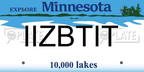 IIZBTIT Minnesota License Plate