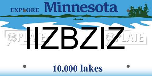 IIZBZIZ Minnesota License Plate