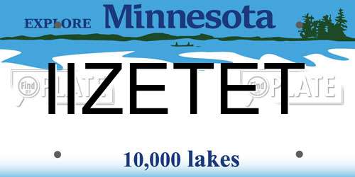 IIZETET Minnesota License Plate
