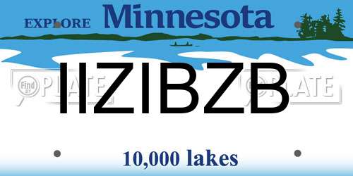 IIZIBZB Minnesota License Plate