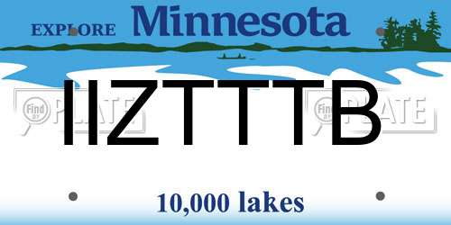 IIZTTTB Minnesota License Plate