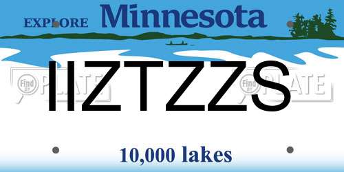 IIZTZZS Minnesota License Plate