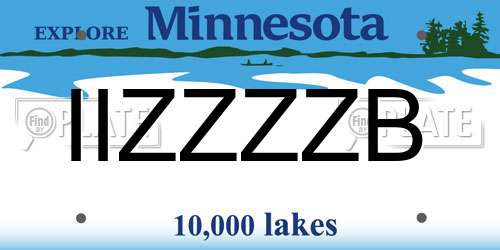 IIZZZZB Minnesota License Plate