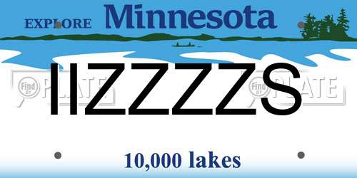 IIZZZZS Minnesota License Plate