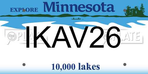 IKAV26 Minnesota License Plate