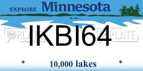 IKBI64 Minnesota License Plate