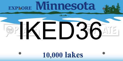 IKED36 Minnesota License Plate