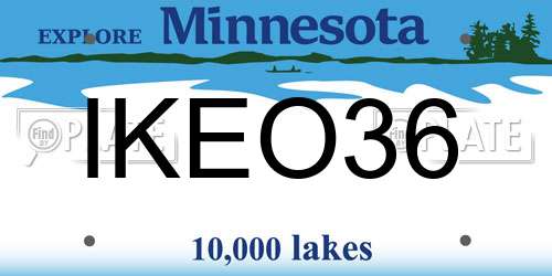 IKEO36 Minnesota License Plate