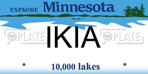 IKIA Minnesota License Plate