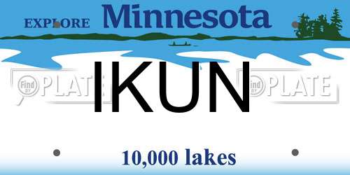 IKUN Minnesota License Plate