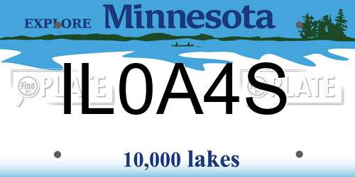 IL0A4S Minnesota License Plate