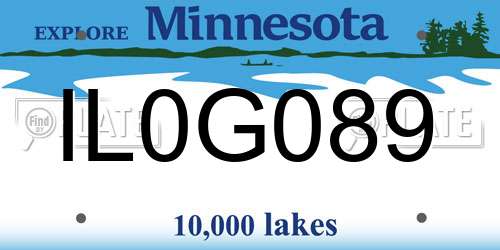 IL0G089 Minnesota License Plate