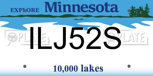 ILJ52S Minnesota License Plate