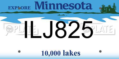 ILJ825 Minnesota License Plate