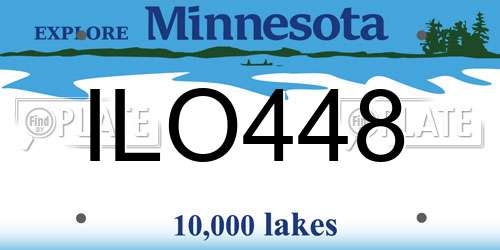 ILO448 Minnesota License Plate