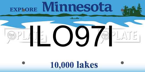 ILO97I Minnesota License Plate