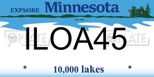 ILOA45 Minnesota License Plate