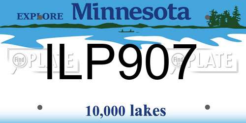 ILP907 Minnesota License Plate