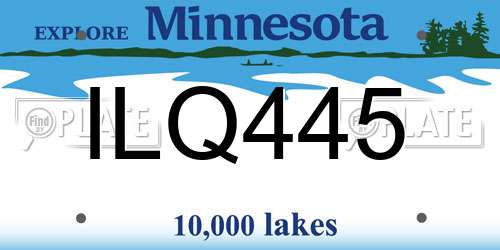 ILQ445 Minnesota License Plate