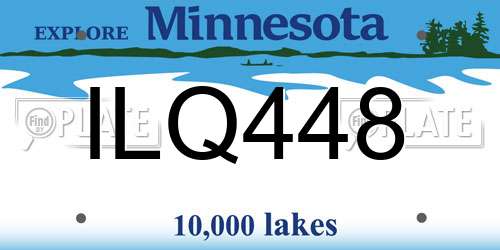 ILQ448 Minnesota License Plate