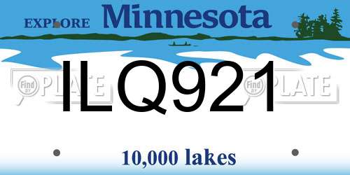 ILQ921 Minnesota License Plate