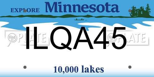 ILQA45 Minnesota License Plate