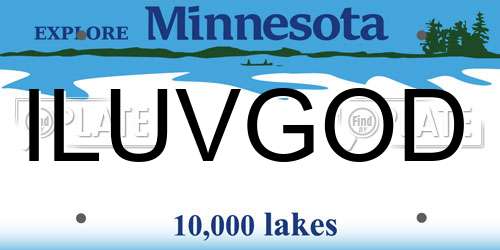 ILUVGOD Minnesota License Plate