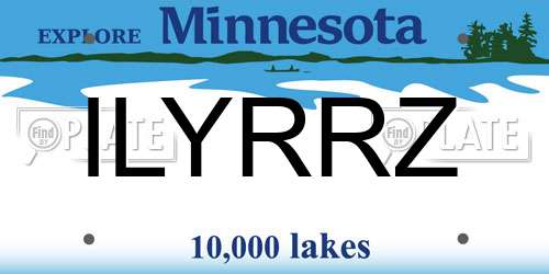 ILYRRZ Minnesota License Plate