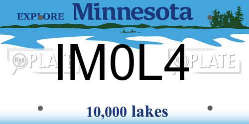 IM0L4 Minnesota License Plate