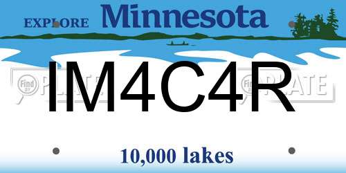 IM4C4R Minnesota License Plate