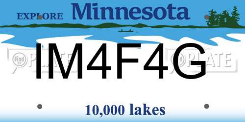 IM4F4G Minnesota License Plate